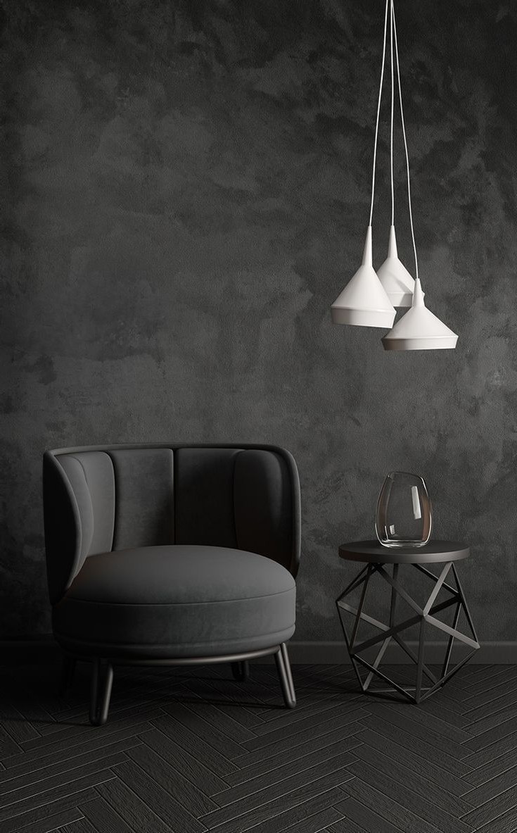 Interior painting in Hamilton — charcoal grey textured accent wall