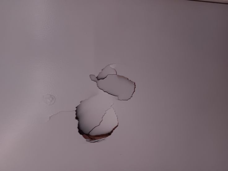 Double puncture holes in a Waterloo student rental wall in Waterloo Region