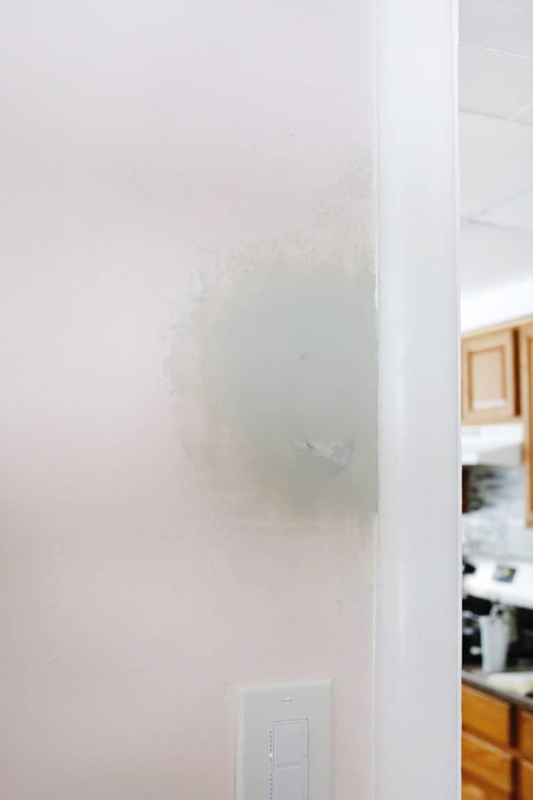 Clean drywall patch repair in Oakville, sanded and ready for paint by IntraBuild